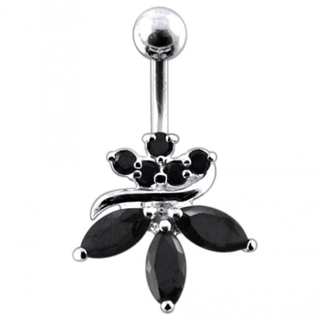 Jeweled Orchid Flower Belly Ring - Monster Piercing