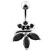 Jeweled Orchid Flower Belly Ring - Monster Piercing