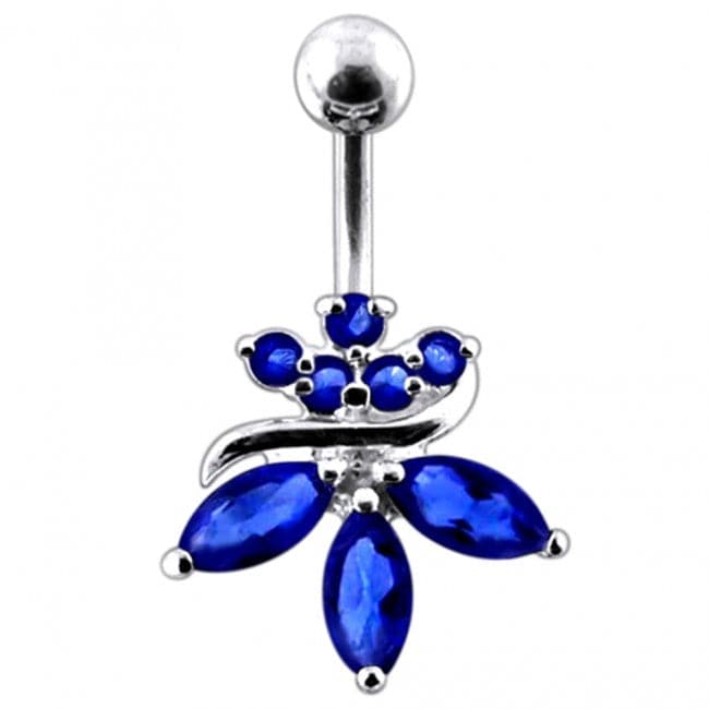 Jeweled Orchid Flower Belly Ring - Monster Piercing