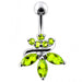 Jeweled Orchid Flower Belly Ring - Monster Piercing