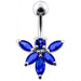 Jeweled Orchid Flower Non-Moving Belly Ring - Monster Piercing