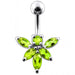 Jeweled Orchid Flower Non-Moving Belly Ring - Monster Piercing