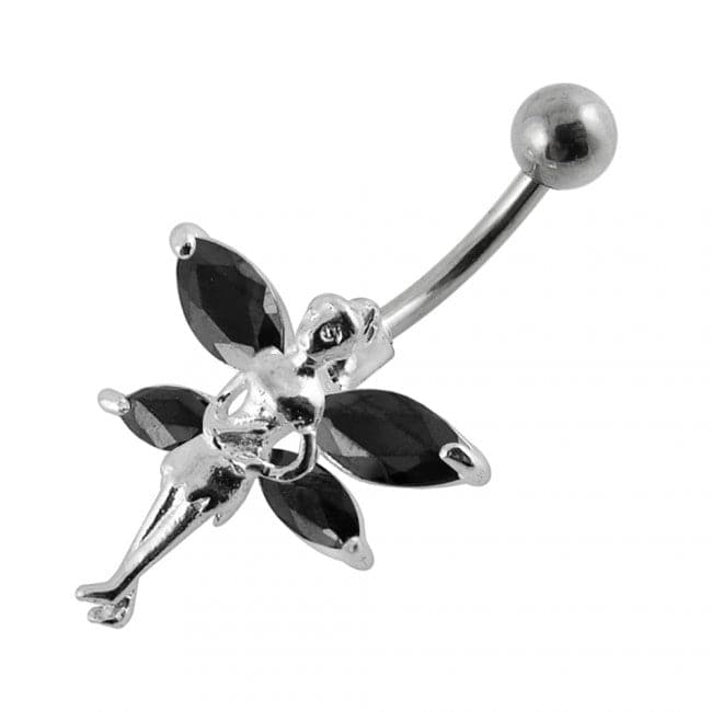 Double Winged Angel Non-Moving Belly Ring - Monster Piercing