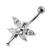 Double Winged Angel Non-Moving Belly Ring - Monster Piercing