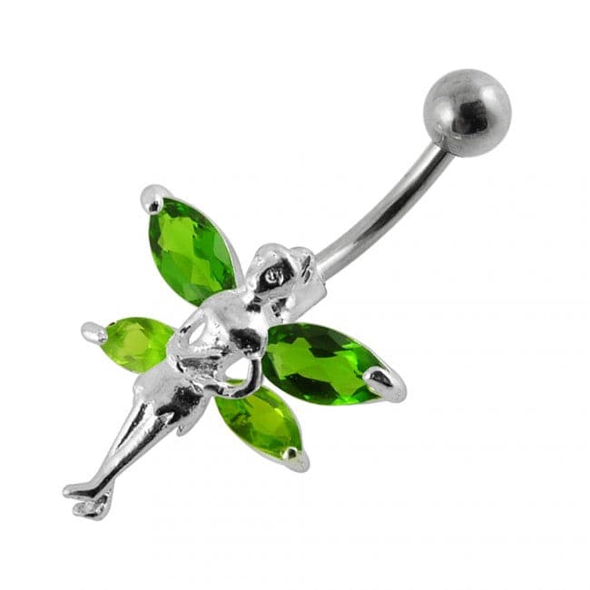 Double Winged Angel Non-Moving Belly Ring - Monster Piercing