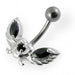 Jeweled wings with Heart Non-Moving Belly Ring - Monster Piercing