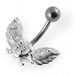 Jeweled wings with Heart Non-Moving Belly Ring - Monster Piercing