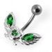 Jeweled wings with Heart Non-Moving Belly Ring - Monster Piercing