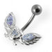 Jeweled wings with Heart Non-Moving Belly Ring - Monster Piercing