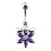 Jeweled Flower Non-Moving Belly Ring - Monster Piercing