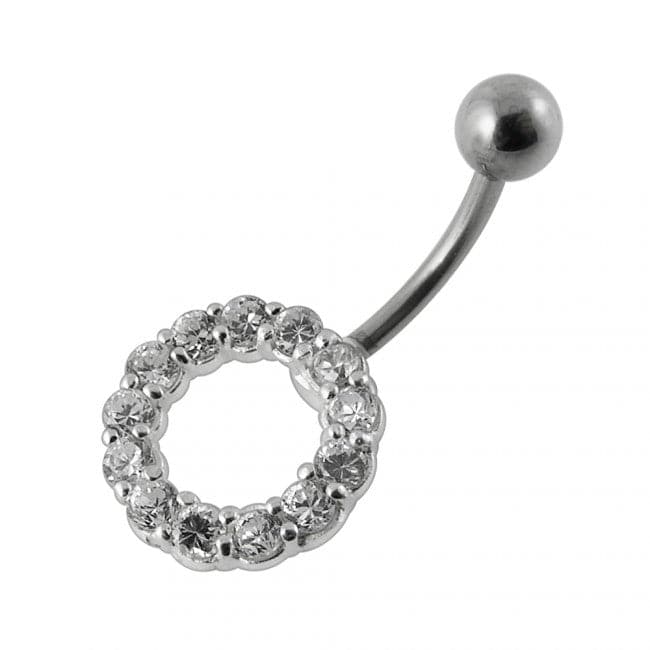 Jeweled Circle Non-Moving Belly Ring - Monster Piercing