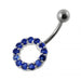 Jeweled Circle Non-Moving Belly Ring - Monster Piercing