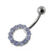 Jeweled Circle Non-Moving Belly Ring - Monster Piercing