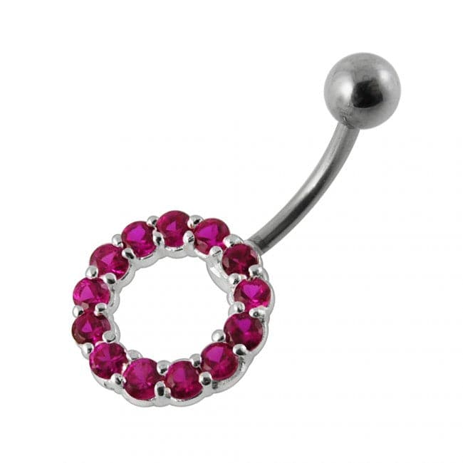 Jeweled Circle Non-Moving Belly Ring - Monster Piercing