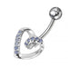 Jeweled Twisted Heart Non-Moving Belly Ring - Monster Piercing