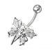 Butterfly angel Jewelled Non-Moving Belly Ring - Monster Piercing