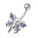 Butterfly angel Jewelled Non-Moving Belly Ring - Monster Piercing