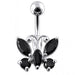 Jeweled Butterfly Non-Moving Belly Ring - Monster Piercing