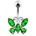 Jeweled Butterfly Non-Moving Belly Ring - Monster Piercing