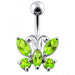 Jeweled Butterfly Non-Moving Belly Ring - Monster Piercing