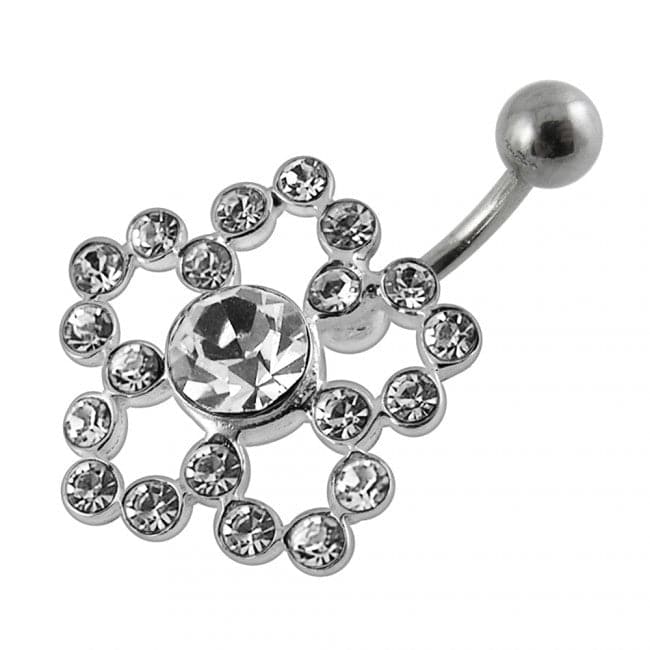 Flower Shaped Non-Moving Belly Ring - Monster Piercing