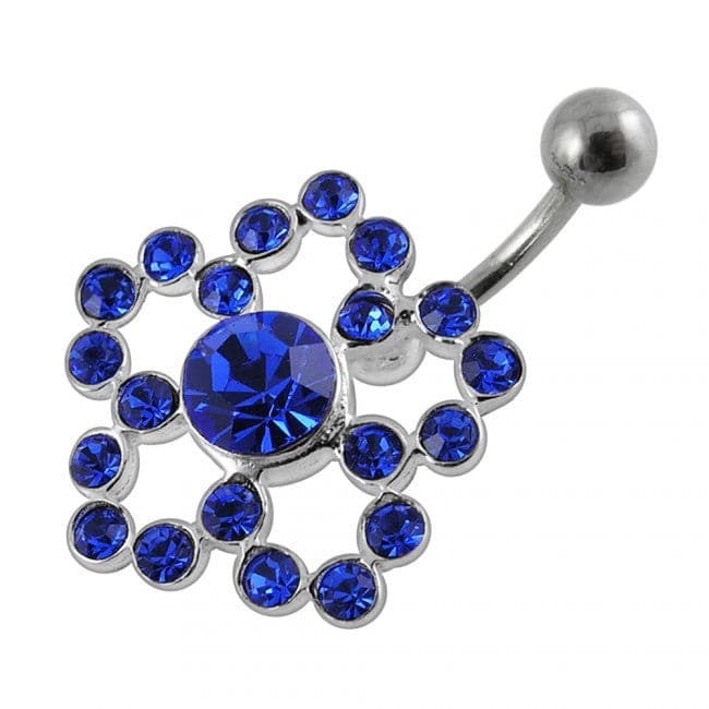 Flower Shaped Non-Moving Belly Ring - Monster Piercing