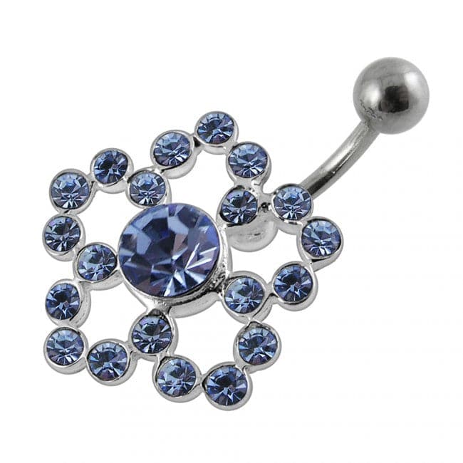 Flower Shaped Non-Moving Belly Ring - Monster Piercing