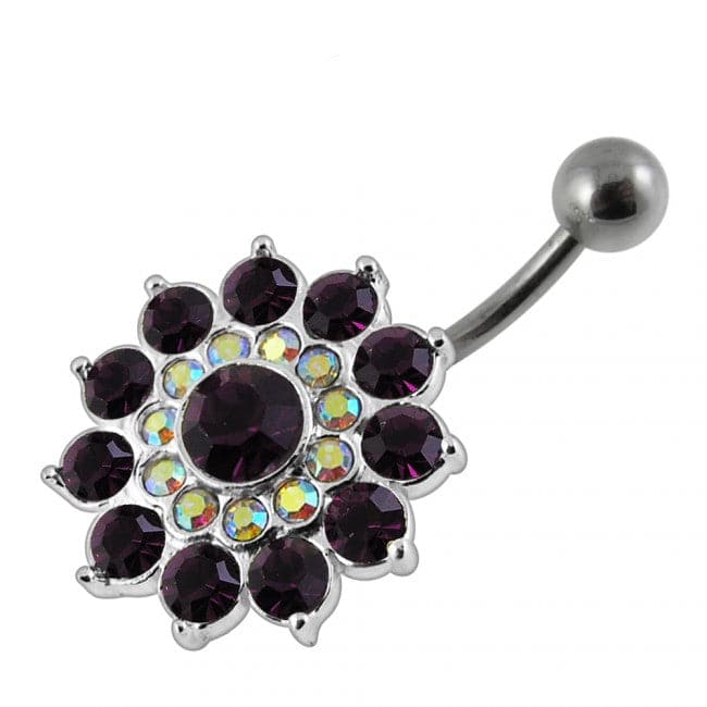 Multi Layered Flower Non-Moving Belly Ring - Monster Piercing