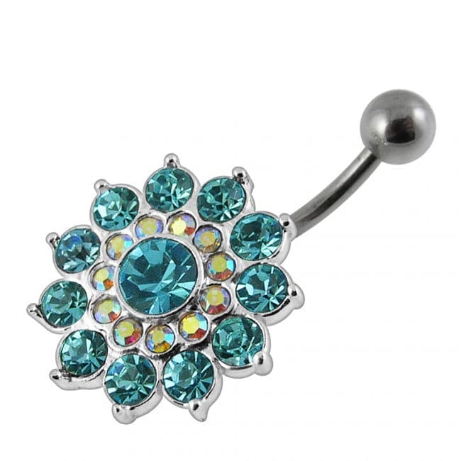 Multi Layered Flower Non-Moving Belly Ring - Monster Piercing