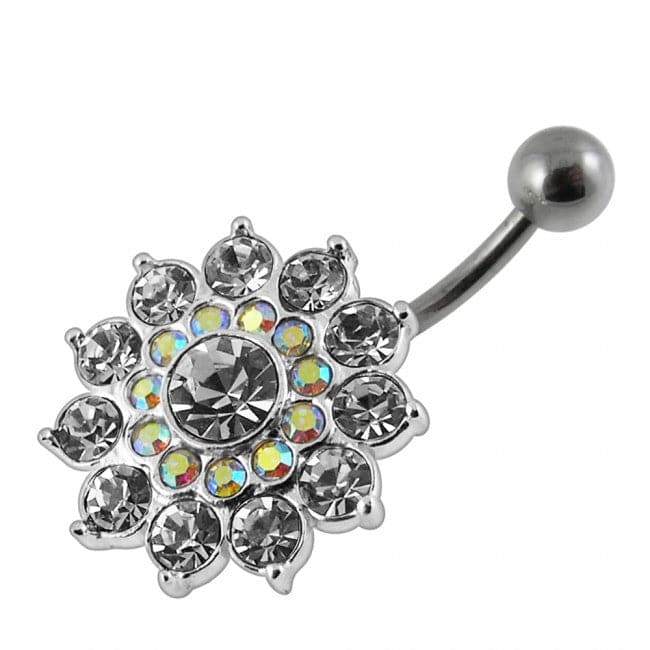 Multi Layered Flower Non-Moving Belly Ring - Monster Piercing