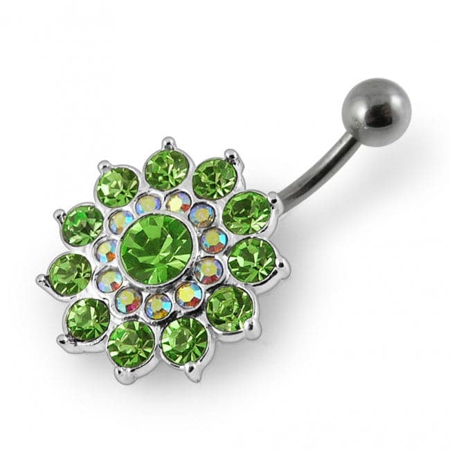 Multi Layered Flower Non-Moving Belly Ring - Monster Piercing