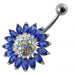 Jeweled Sun Flower Non-Moving Belly Ring - Monster Piercing