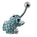 Jeweled Frog Non-Moving Belly Ring - Monster Piercing