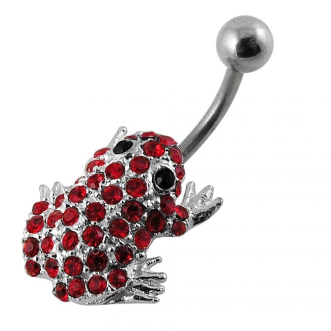 Jeweled Frog Non-Moving Belly Ring - Monster Piercing