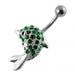 Jeweled Dolphin Navel Belly Ring - Monster Piercing