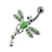 Jeweled Dragon Fly Non-Moving Belly Ring - Monster Piercing