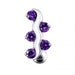 Silver Fancy Jeweled Curve Reverse Non-Moving SS or Titanium Belly Ring - Monster Piercing