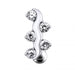 Silver Fancy Jeweled Curve Reverse Non-Moving SS or Titanium Belly Ring - Monster Piercing