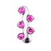 Silver Fancy Jeweled Curve Reverse Non-Moving SS or Titanium Belly Ring - Monster Piercing