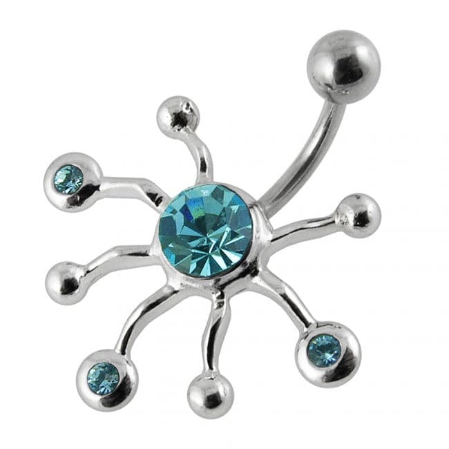 Jeweled Jelly Fish Non-Moving Belly Ring - Monster Piercing