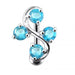 Tetra Fancy Jeweled Non-Moving Belly Ring - Monster Piercing