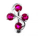 Tetra Fancy Jeweled Non-Moving Belly Ring - Monster Piercing