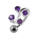 Tetra Fancy Mini Jeweled Non-Moving Belly Ring - Monster Piercing