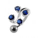 Tetra Fancy Mini Jeweled Non-Moving Belly Ring - Monster Piercing