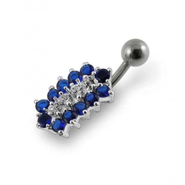 Jeweled Bar Non-Moving Belly Ring - Monster Piercing