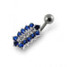 Jeweled Bar Non-Moving Belly Ring - Monster Piercing