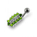 Jeweled Bar Non-Moving Belly Ring - Monster Piercing