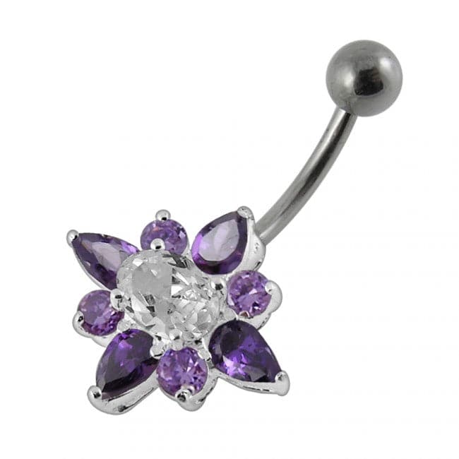 Fantasy Flower Non-Dangling Belly Ring - Monster Piercing