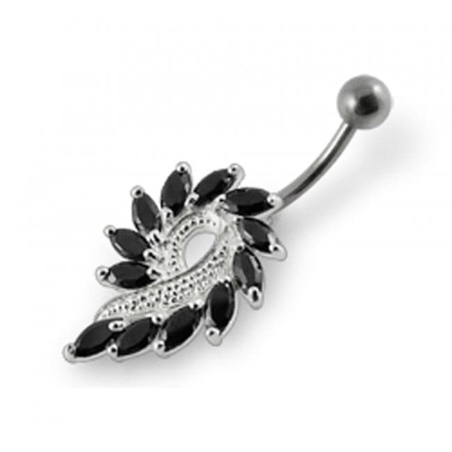 Imaginary Jeweled Flower Non-Moving Belly Ring - Monster Piercing