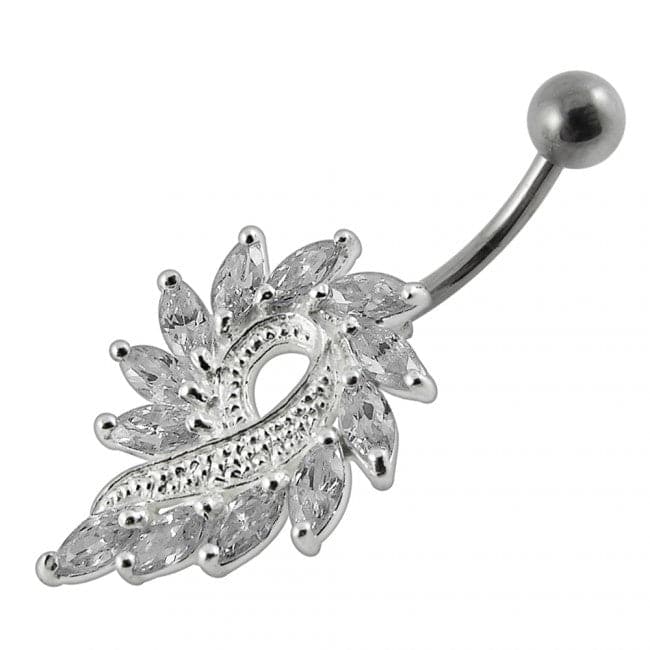 Imaginary Jeweled Flower Non-Moving Belly Ring - Monster Piercing